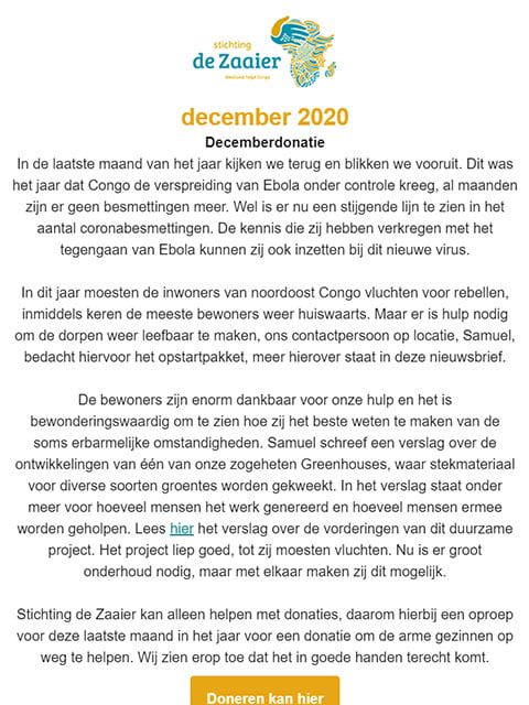 Stichting de Zaaier - Nieuwsbrief oktober 2020