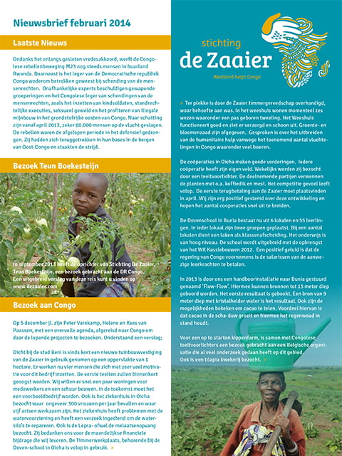 Stichting de Zaaier - Nieuwsbrief februari 2014
