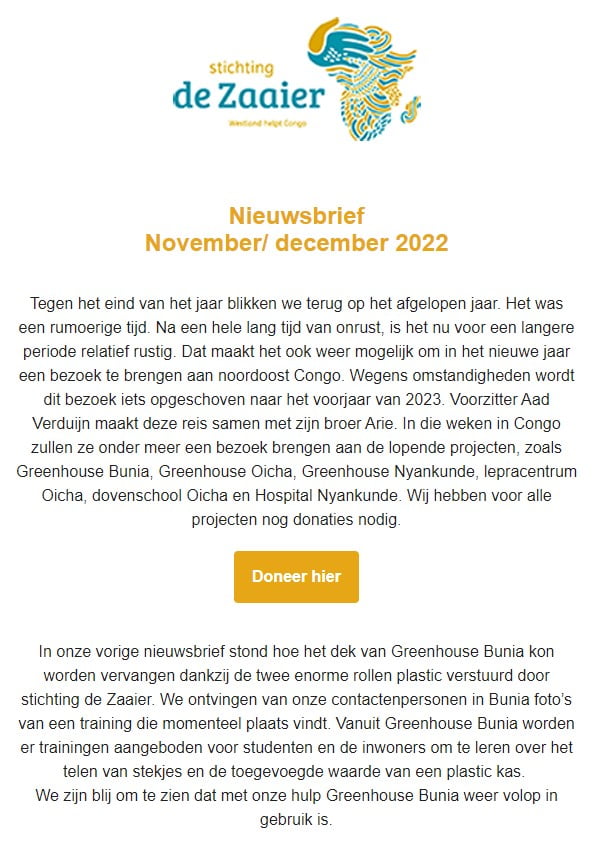 Stichting de Zaaier - Nieuwsbrief April 2022